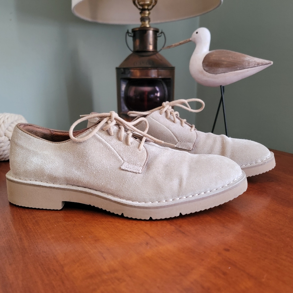 Frye Oxford Suede Shoes Beige Leather Shoes Size 8.5